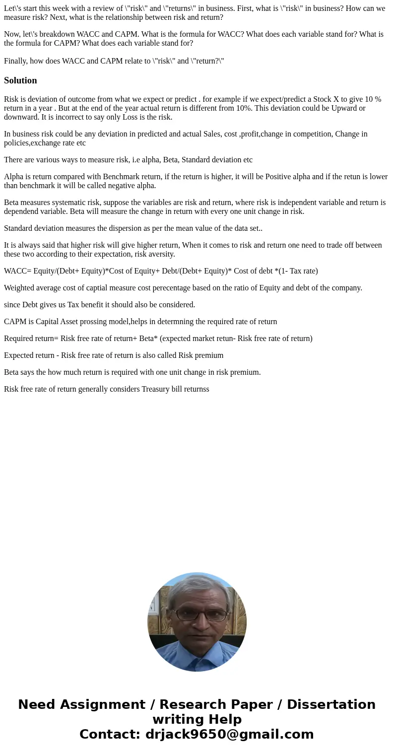 Let\'s start this week with a review of \