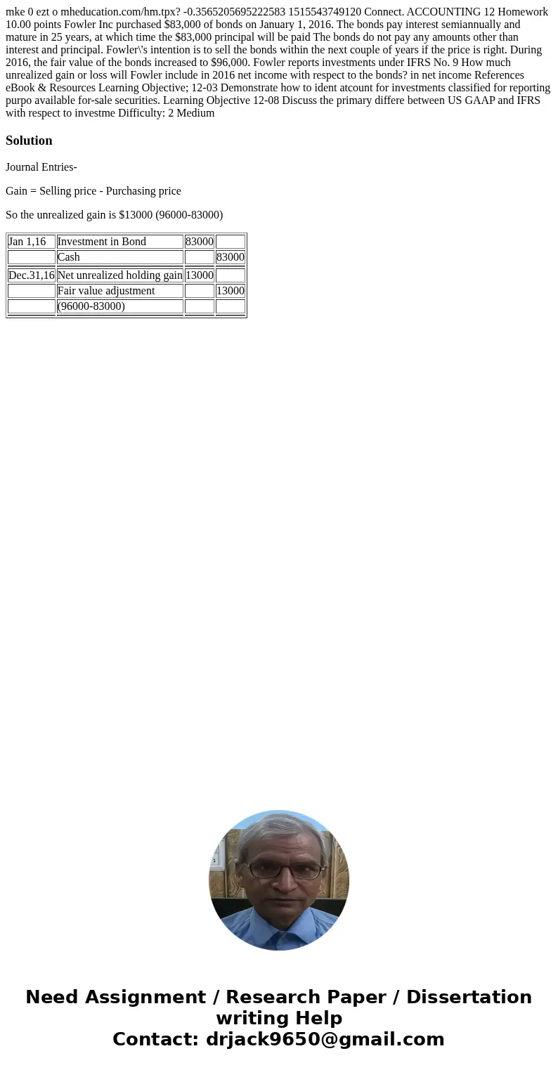 mke 0 ezt o mheducation.com/hm.tpx? -0.3565205695222583 1515543749120 Connect. ACCOUNTING 12 Homework 10.00 points Fowler Inc purchased $83,000 of bonds on Jan  mke 0 ezt o mheducation.com/hm.tpx? -0.3565205695222583 1515543749120 Connect. ACCOUNTING 12 Homework 10.00 points Fowler Inc purchased $83,000 of bonds on Jan