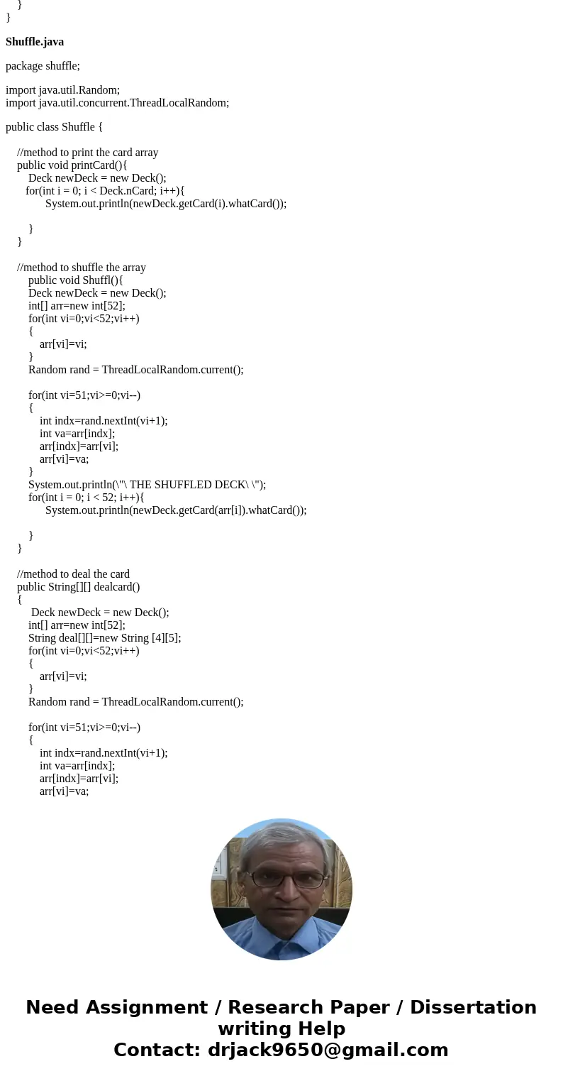 Need to crate a java card program. I beleive It\'ll have three classes: CardApp, Deck, and Shuffle if im not mistaken. I\'ll include what I came up with below. 