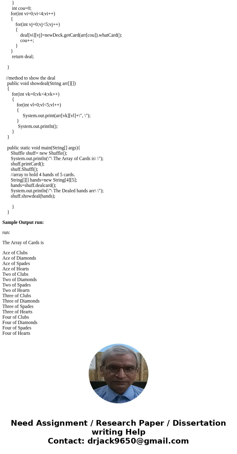 Need to crate a java card program. I beleive It\'ll have three classes: CardApp, Deck, and Shuffle if im not mistaken. I\'ll include what I came up with below. 