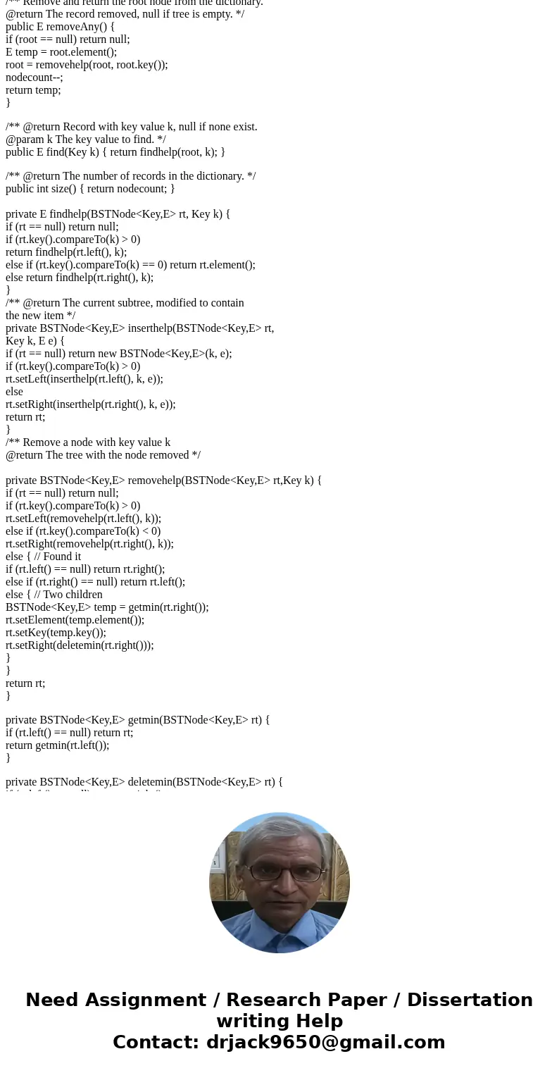 Objective: Binary Search Tree traversal (2 points) Use traversal.pptx as guidance to write a program to build a binary search tree Dictionary. Input records fro
