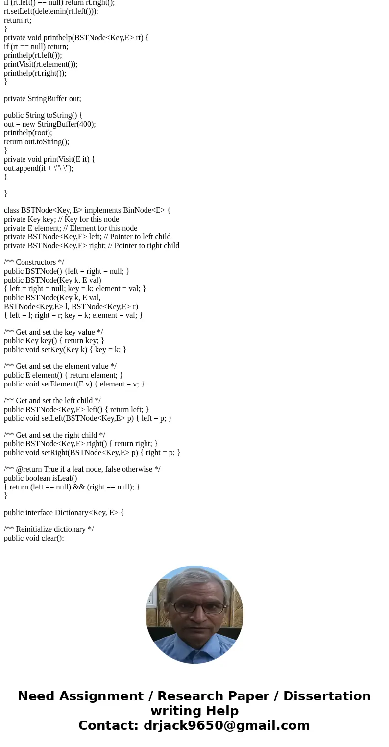 Objective: Binary Search Tree traversal (2 points) Use traversal.pptx as guidance to write a program to build a binary search tree Dictionary. Input records fro