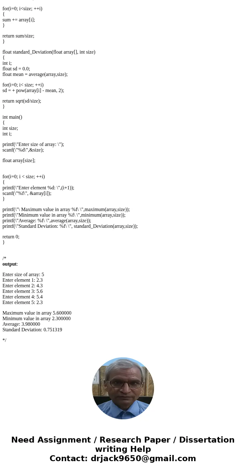 Please ONLY use C code to answer the question. Thanks. Write a C program containing different functions to calculate following quantities for any given floating Please ONLY use C code to answer the question. Thanks. Write a C program containing different functions to calculate following quantities for any given floating