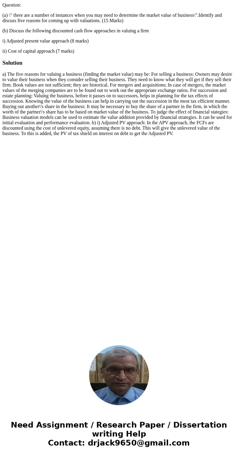 Question: (a) \ Question: (a) \