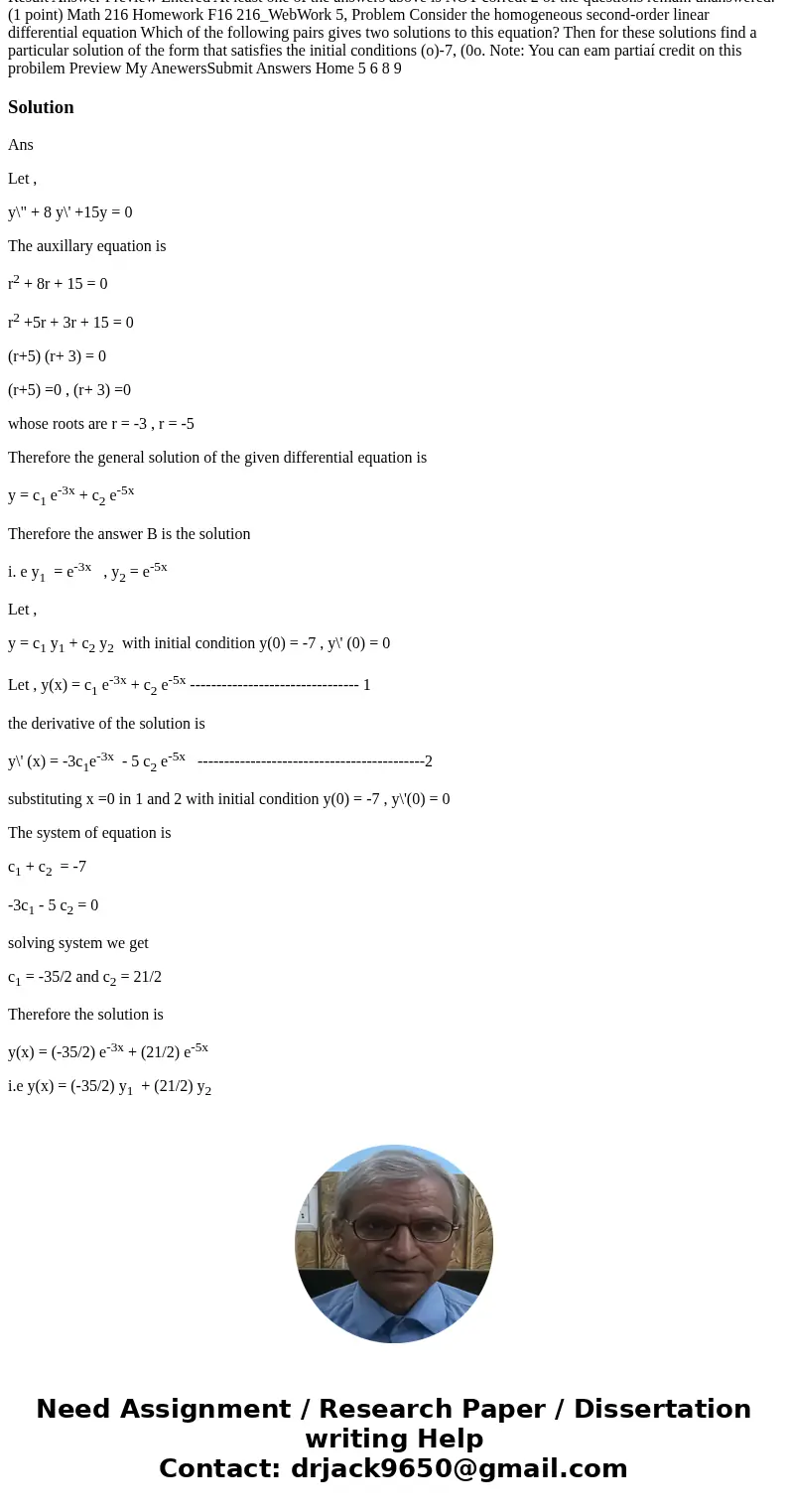 Result Answer Preview Entered At least one of the answers above is NOT corredt 2 of the questions remain unanswered. (1 point) Math 216 Homework F16 216_WebWor  Result Answer Preview Entered At least one of the answers above is NOT corredt 2 of the questions remain unanswered. (1 point) Math 216 Homework F16 216_WebWor