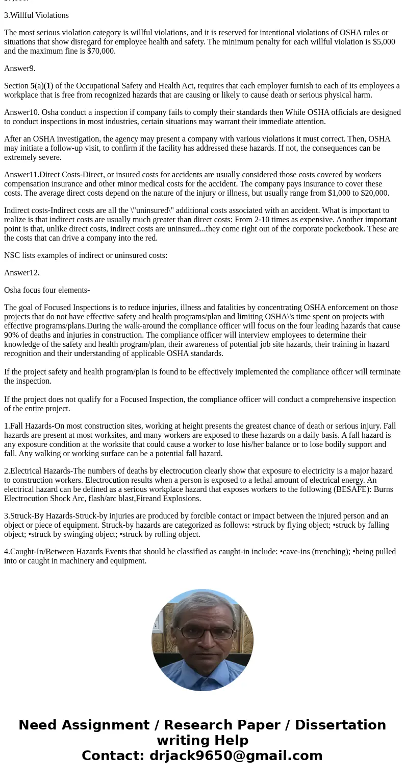 safety Construction Safety-Quiz 1 According to OSHA, what must management provide for their workers/employees? When and for what reason does OSHA require an em  safety Construction Safety-Quiz 1 According to OSHA, what must management provide for their workers/employees? When and for what reason does OSHA require an em