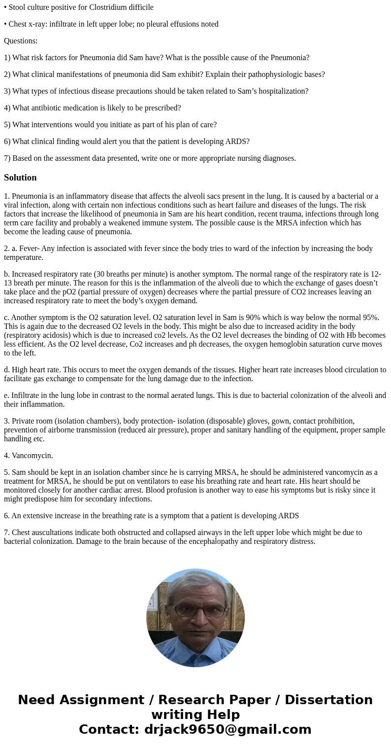 Sam, a 27-year-old African-American male, was admitted to the hospital because of an uncontrollable fever. He was transferred from a long-term care facility. He Sam, a 27-year-old African-American male, was admitted to the hospital because of an uncontrollable fever. He was transferred from a long-term care facility. He