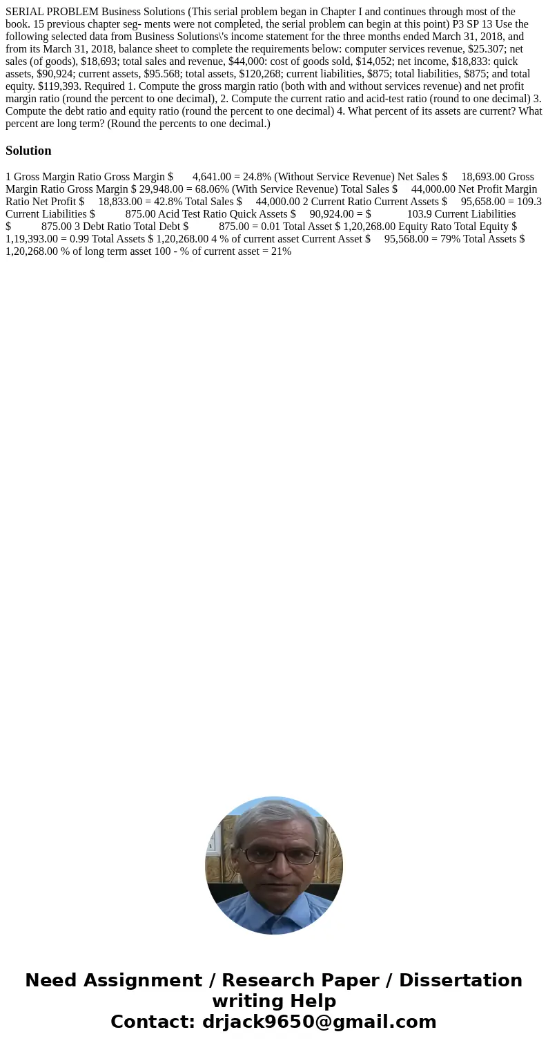 SERIAL PROBLEM Business Solutions (This serial problem began in Chapter I and continues through most of the book. 15 previous chapter seg- ments were not compl  SERIAL PROBLEM Business Solutions (This serial problem began in Chapter I and continues through most of the book. 15 previous chapter seg- ments were not compl