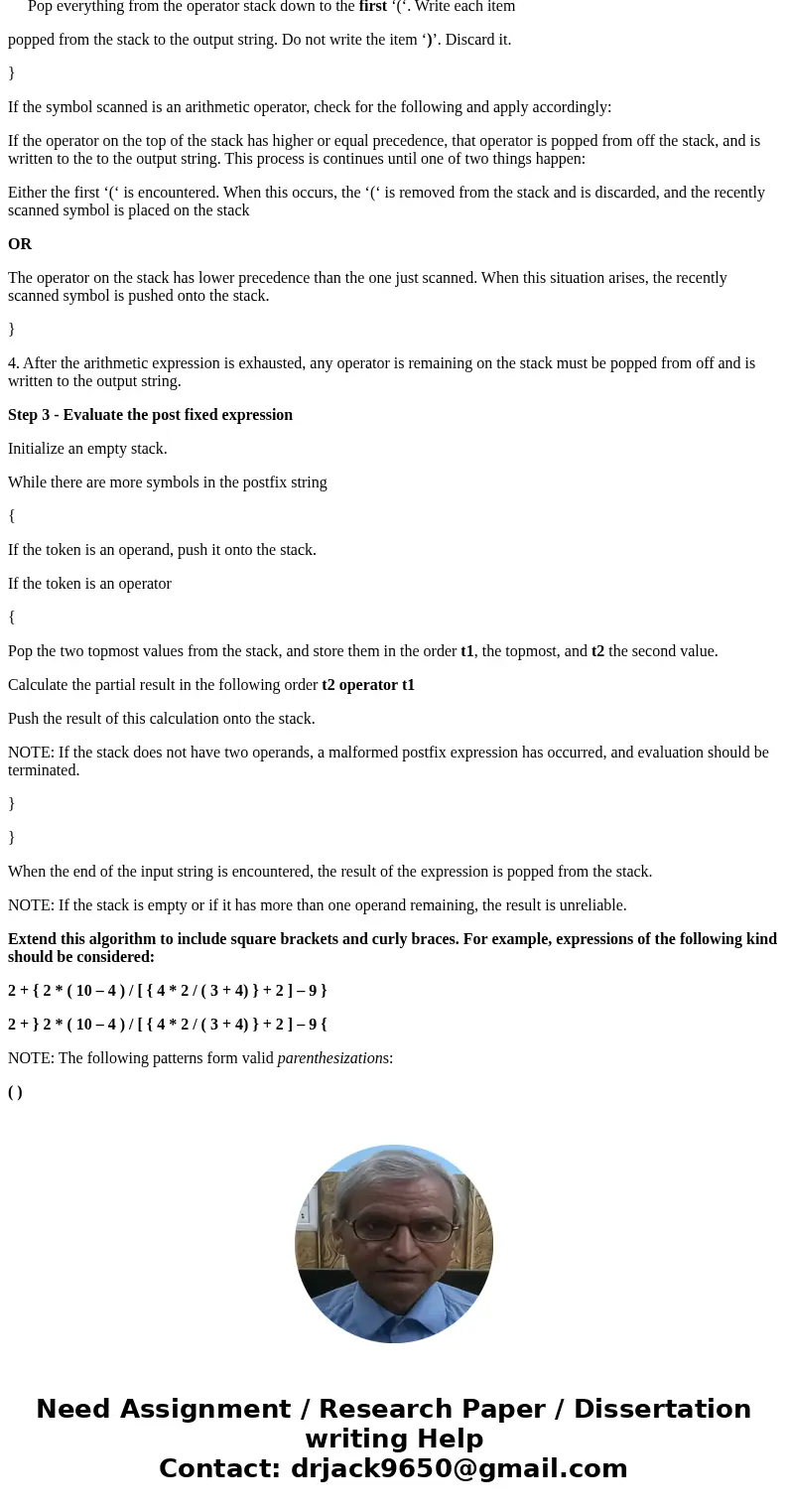 The concept of stack is extremely important in computer science and is used in a wide variety of problems. This assignment requires you to write a program that  The concept of stack is extremely important in computer science and is used in a wide variety of problems. This assignment requires you to write a program that