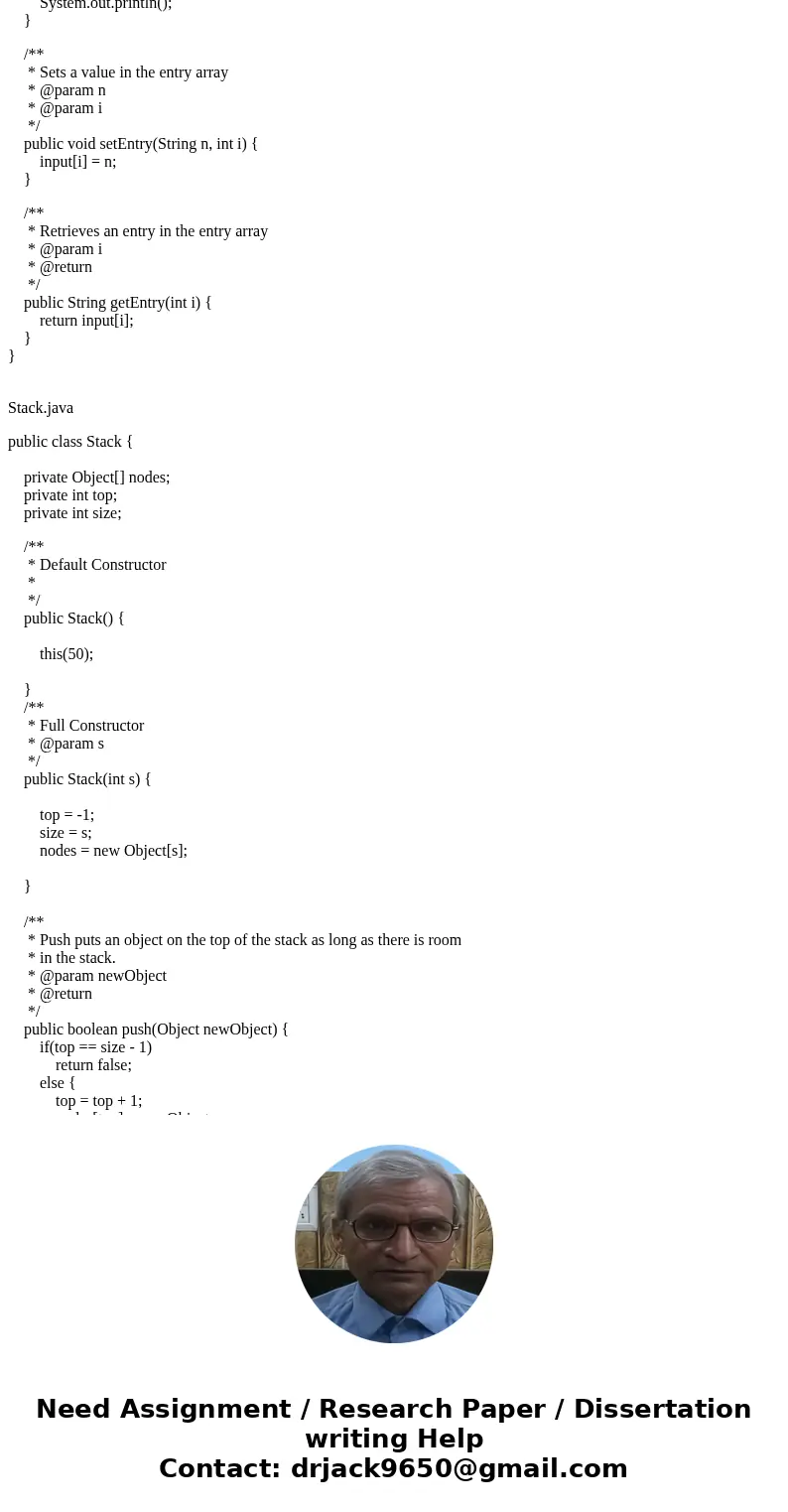 The concept of stack is extremely important in computer science and is used in a wide variety of problems. This assignment requires you to write a program that  The concept of stack is extremely important in computer science and is used in a wide variety of problems. This assignment requires you to write a program that