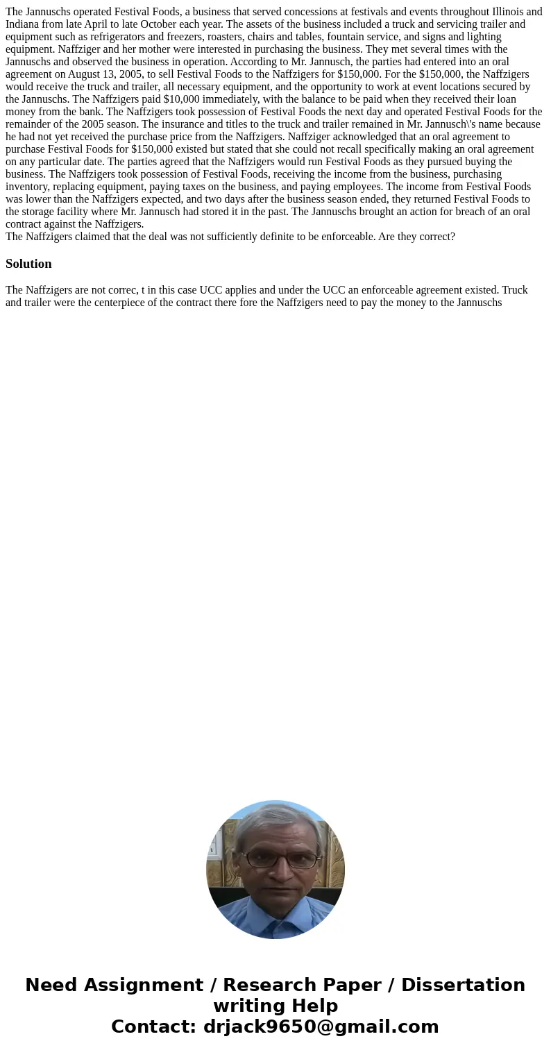 The Jannuschs operated Festival Foods, a business that served concessions at festivals and events throughout Illinois and Indiana from late April to late Octobe The Jannuschs operated Festival Foods, a business that served concessions at festivals and events throughout Illinois and Indiana from late April to late Octobe