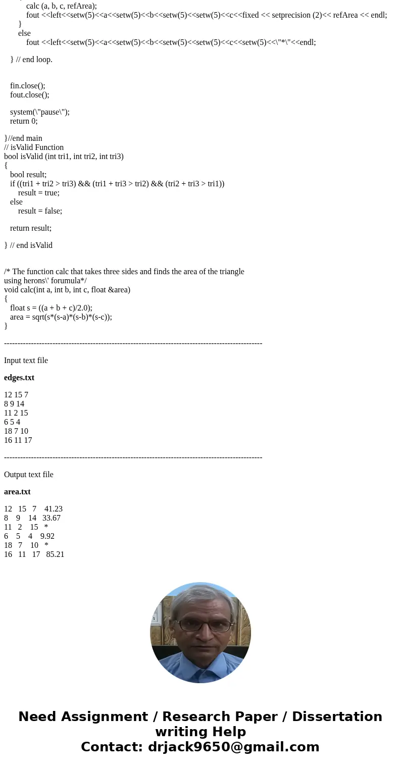 the lengths of edges are grouped and stored in a file named “edges.txt”. Each line of the file contains a group of three edges, which may or may not produce a t the lengths of edges are grouped and stored in a file named “edges.txt”. Each line of the file contains a group of three edges, which may or may not produce a t