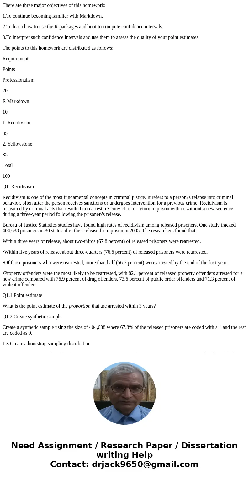 There are three major objectives of this homework: 1.To continue becoming familiar with Markdown. 2.To learn how to use the R-packages and boot to compute confi There are three major objectives of this homework: 1.To continue becoming familiar with Markdown. 2.To learn how to use the R-packages and boot to compute confi