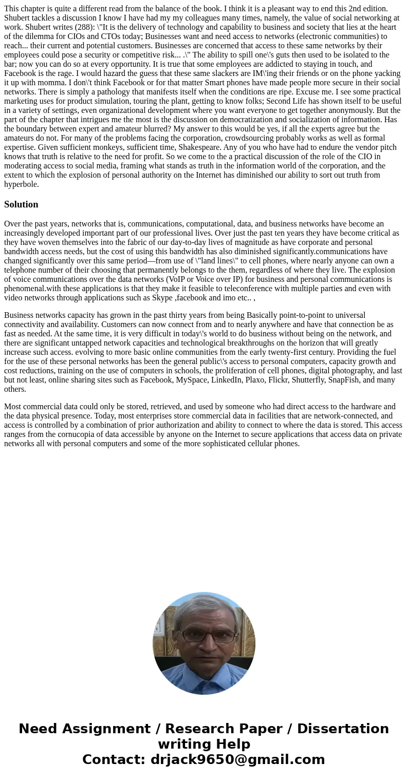This chapter is quite a different read from the balance of the book. I think it is a pleasant way to end this 2nd edition. Shubert tackles a discussion I know I