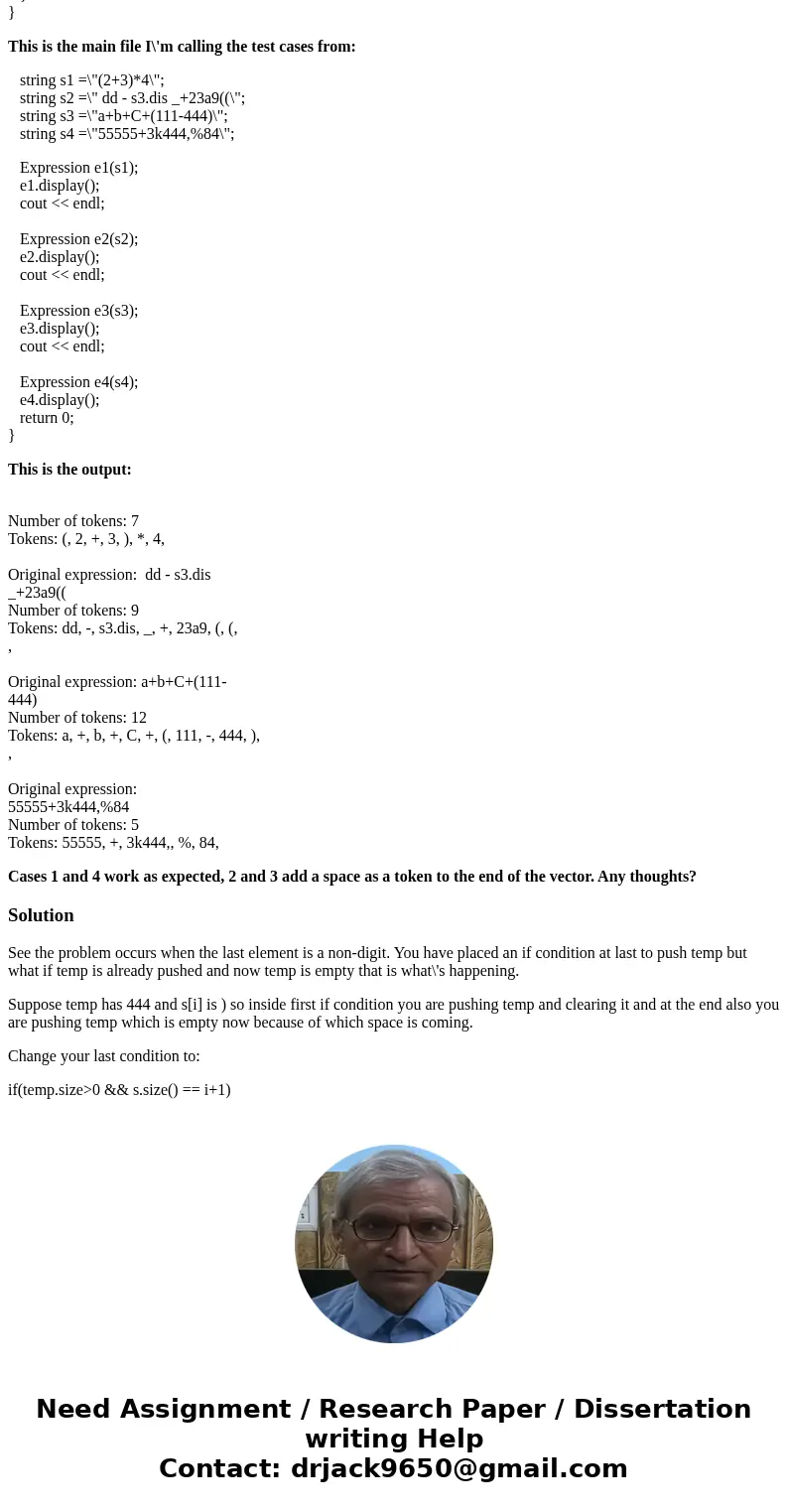 This is the member function that tokenizes the string and puts the tokens in a vector. void Expression::set(const string& s) { original = s; //valid = false This is the member function that tokenizes the string and puts the tokens in a vector. void Expression::set(const string& s) { original = s; //valid = false