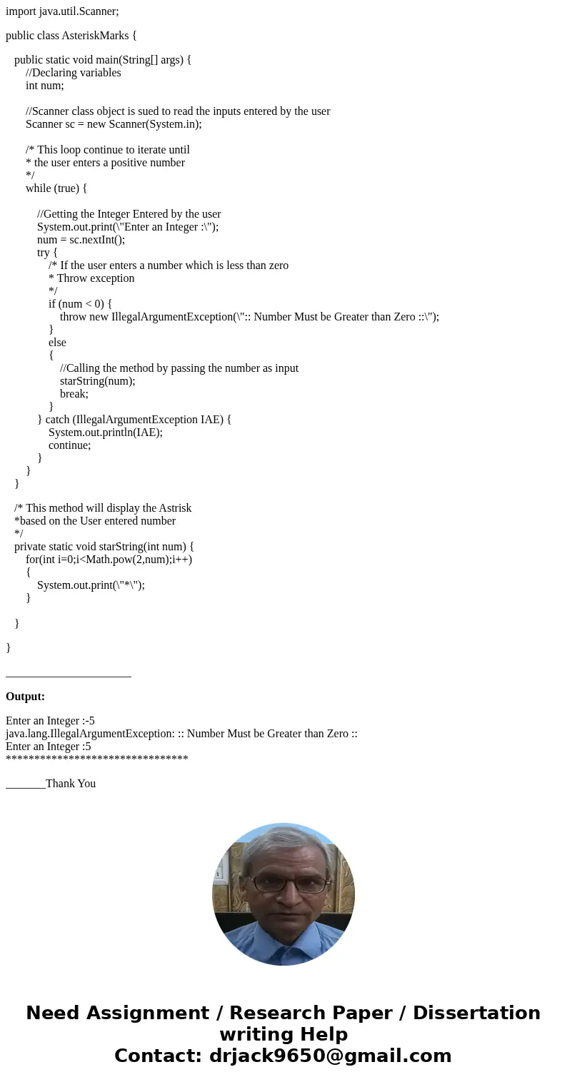 Write a method starString that accepts an integer parameter n and returns a string of stars (asterisks) 2^n long (i.3., 2 to the n^th power). You should throw   Write a method starString that accepts an integer parameter n and returns a string of stars (asterisks) 2^n long (i.3., 2 to the n^th power). You should throw