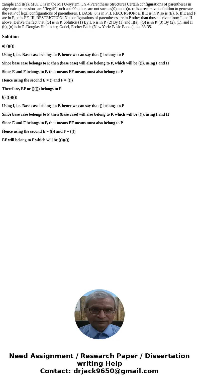 xample and II(a), MUI U is in the M I U-system. 5.9.4 Parenthesis Structures Certain configurations of parentheses in algebraic expressions are \  xample and II(a), MUI U is in the M I U-system. 5.9.4 Parenthesis Structures Certain configurations of parentheses in algebraic expressions are \