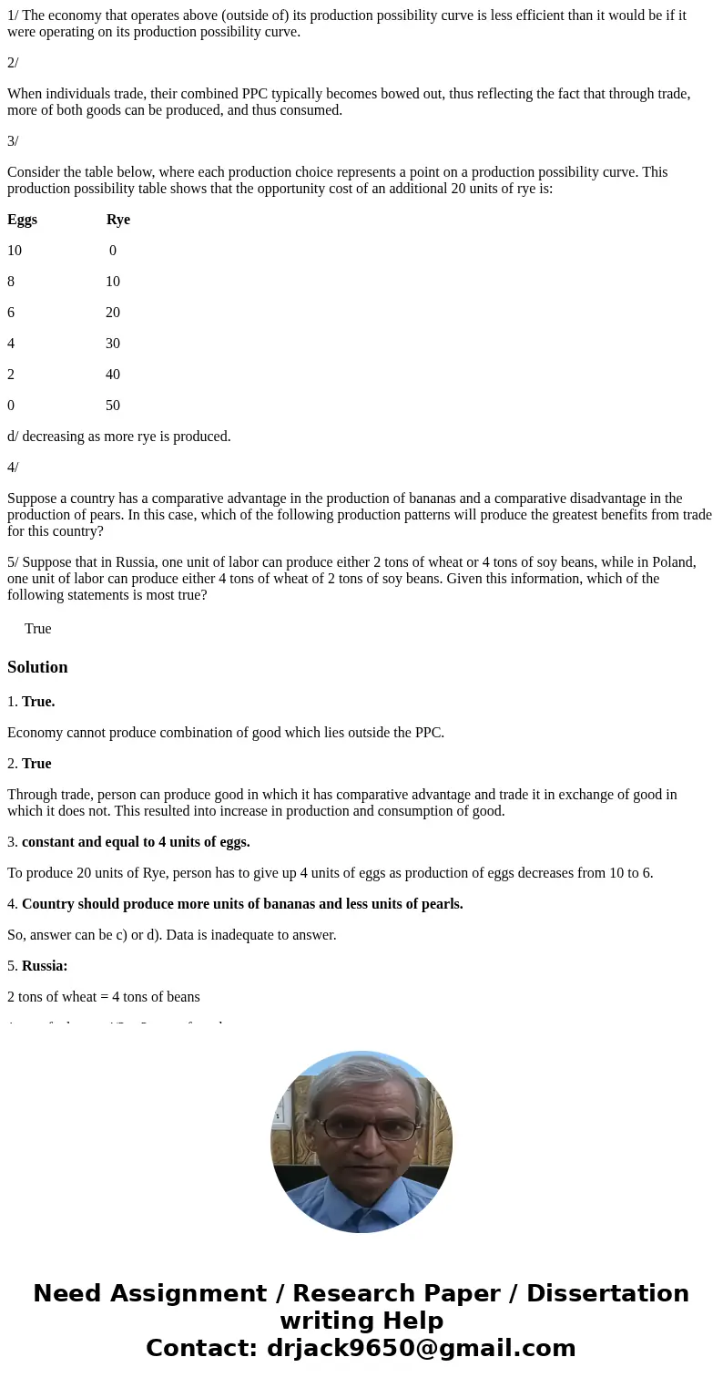 1/ The economy that operates above (outside of) its production possibility curve is less efficient than it would be if it were operating on its production possi 1/ The economy that operates above (outside of) its production possibility curve is less efficient than it would be if it were operating on its production possi