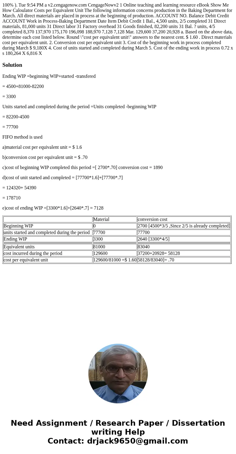 100% ). Tue 9:54 PM a v2.cengagenow.com CengageNowv2 1 Online teaching and learning resource eBook Show Me How Caloulator Costs per Equivalent Unit The followi  100% ). Tue 9:54 PM a v2.cengagenow.com CengageNowv2 1 Online teaching and learning resource eBook Show Me How Caloulator Costs per Equivalent Unit The followi