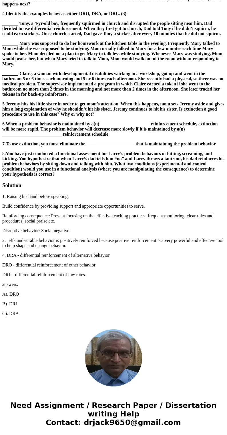 1.For the following example, identify the corresponding functional assessment variables listed below (4): Bob is a 10 year old with a diagnosis of LD. He is par 1.For the following example, identify the corresponding functional assessment variables listed below (4): Bob is a 10 year old with a diagnosis of LD. He is par