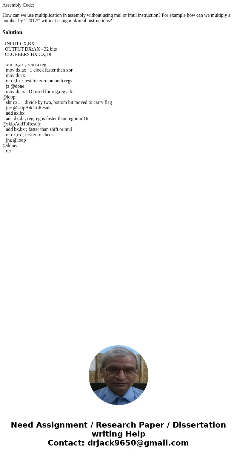 Assembly Code: How can we use multiplication in assembly without using mul or imul instruction? For example how can we multiply a number by \ Assembly Code: How can we use multiplication in assembly without using mul or imul instruction? For example how can we multiply a number by \