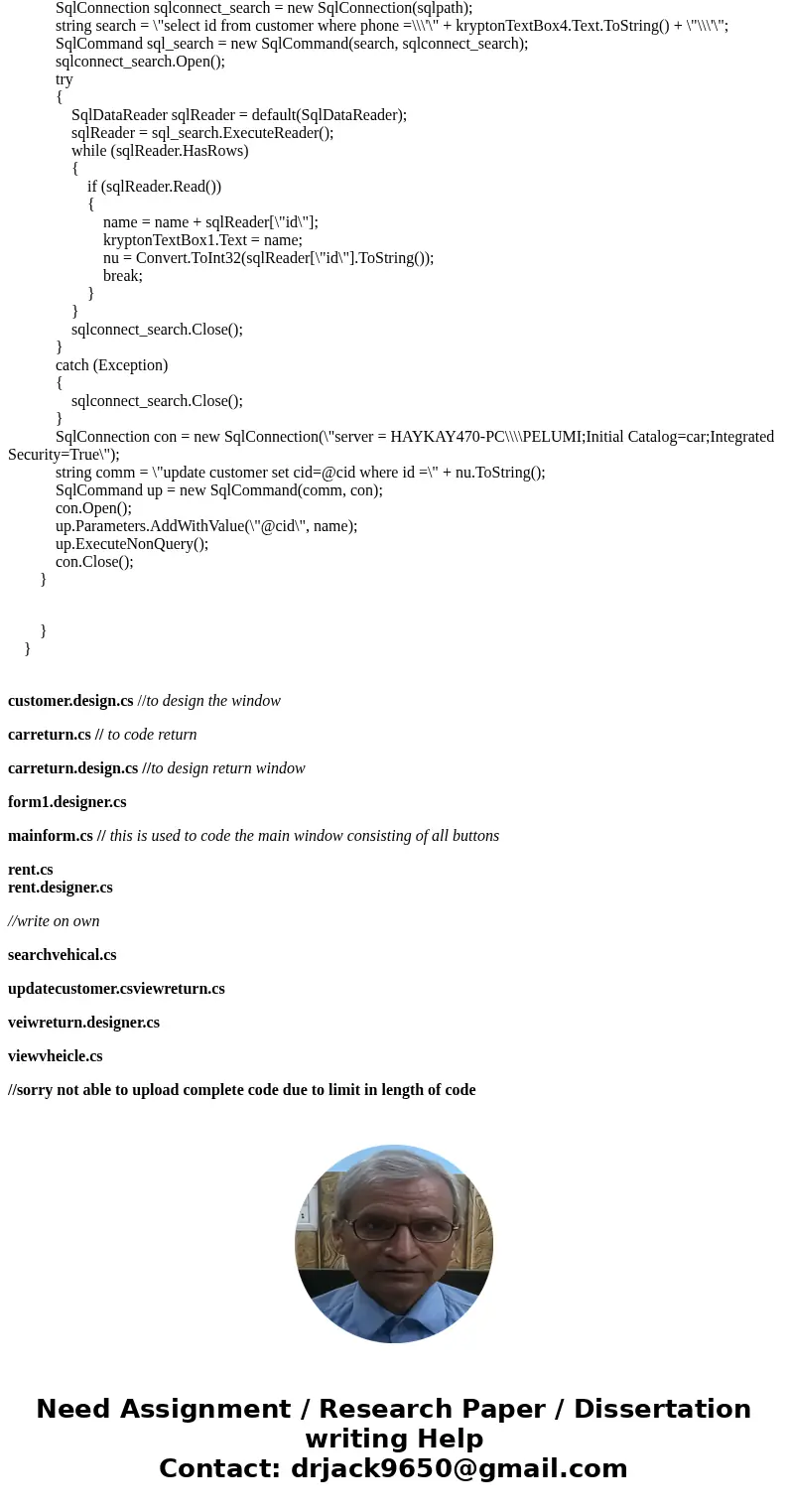 C# assignment process in Windows IDE. Create a Windows Form Application project. Create a Form for a car rental company and set the form text property to Car Re C# assignment process in Windows IDE. Create a Windows Form Application project. Create a Form for a car rental company and set the form text property to Car Re