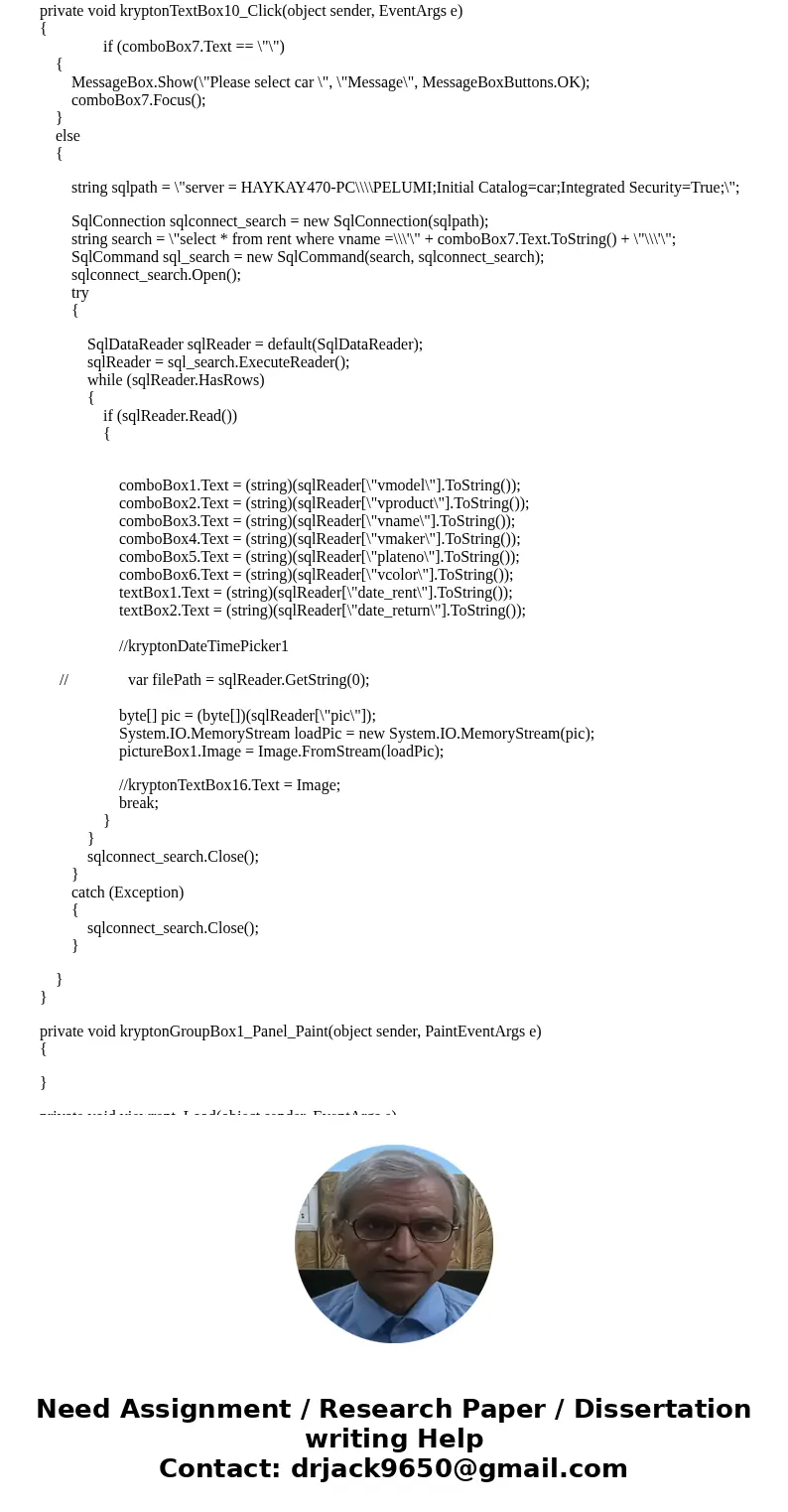 C# assignment process in Windows IDE. Create a Windows Form Application project. Create a Form for a car rental company and set the form text property to Car Re