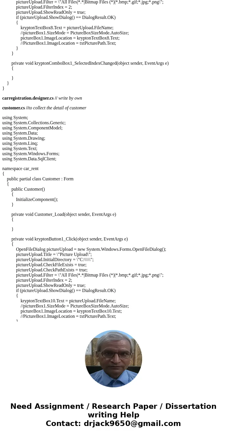 C# assignment process in Windows IDE. Create a Windows Form Application project. Create a Form for a car rental company and set the form text property to Car Re C# assignment process in Windows IDE. Create a Windows Form Application project. Create a Form for a car rental company and set the form text property to Car Re