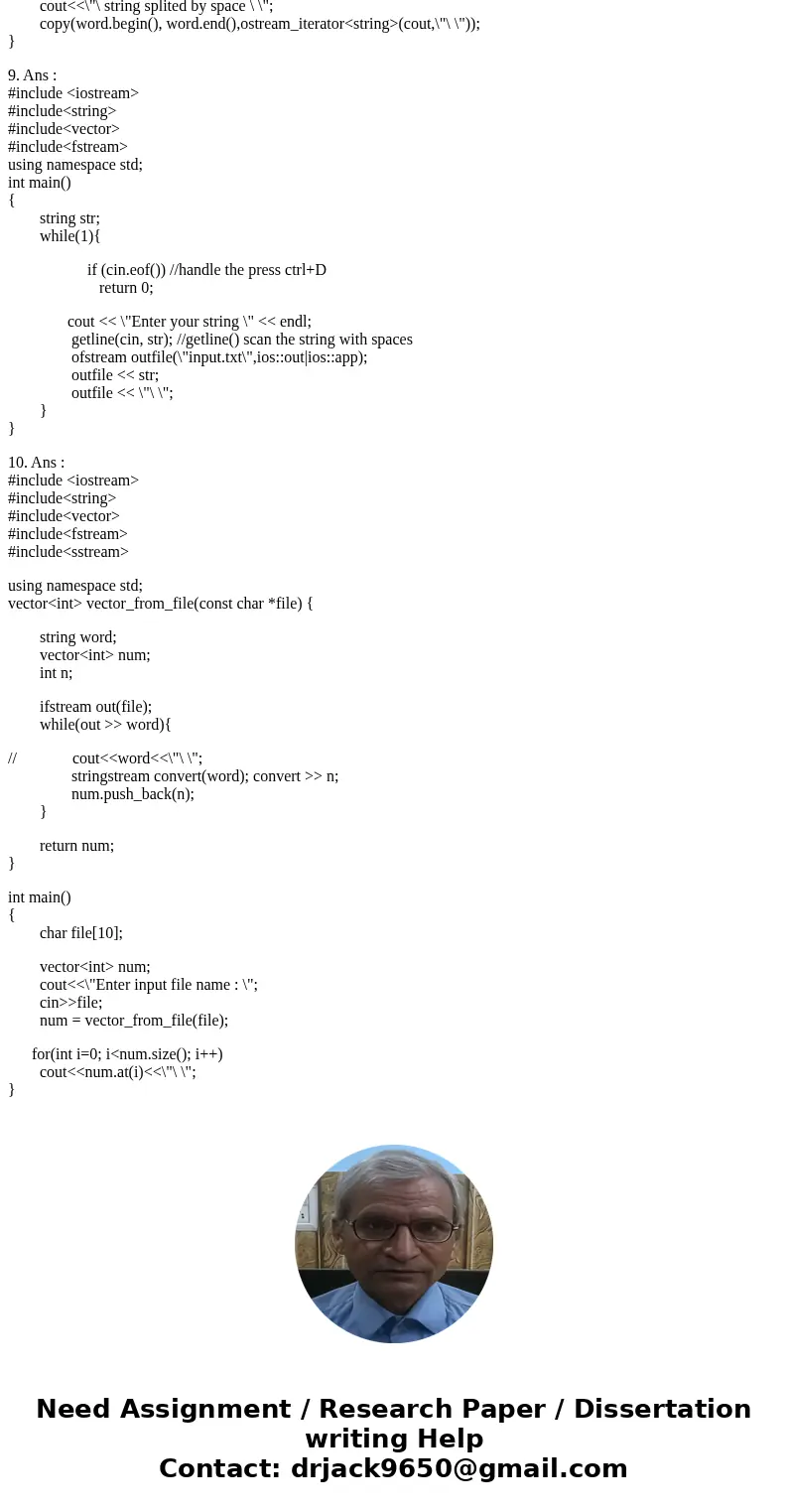 C++ Introduction to Programming It is short and simple practice. Please solve #6, 7, 8, 9, 10 #include<iostream> ... Classes: members and methods Classes, C++ Introduction to Programming It is short and simple practice. Please solve #6, 7, 8, 9, 10 #include<iostream> ... Classes: members and methods Classes,