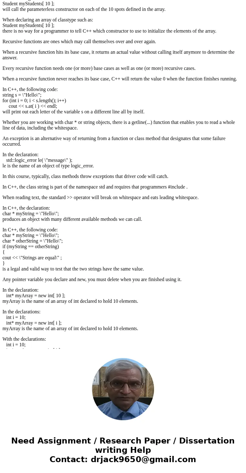 C++ Multiple Choice Q&A 1. As a user (caller) of a function, you really don\'t need to know all of the details as to how the function computes its answer. T C++ Multiple Choice Q&A 1. As a user (caller) of a function, you really don\'t need to know all of the details as to how the function computes its answer. T