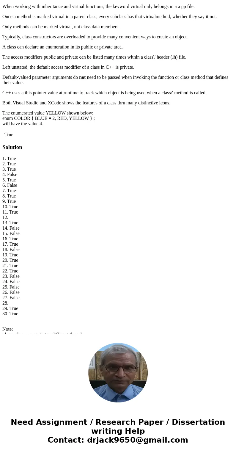 C++ Multiple Choice Q&A 1. As a user (caller) of a function, you really don\'t need to know all of the details as to how the function computes its answer. T C++ Multiple Choice Q&A 1. As a user (caller) of a function, you really don\'t need to know all of the details as to how the function computes its answer. T