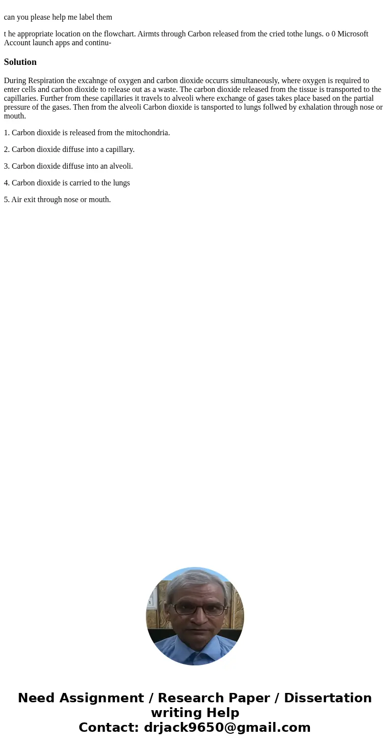  can you please help me label them t he appropriate location on the flowchart. Airmts through Carbon released from the cried tothe lungs. o 0 Microsoft Account 