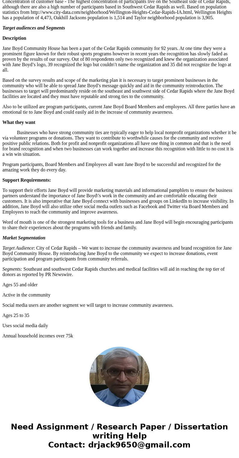Can you please just answer the Part 1. I already finished the part 2 and 4. Thanks! Jane Boyd Community House http://janeboyd.org Marketing Plan Template The Ch Can you please just answer the Part 1. I already finished the part 2 and 4. Thanks! Jane Boyd Community House http://janeboyd.org Marketing Plan Template The Ch