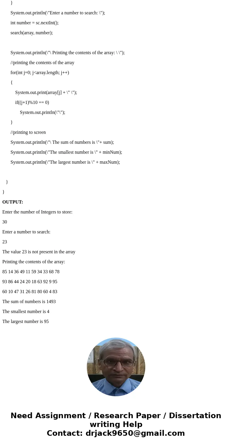 Create a java program to achieve the following: Ask the user for the number of integers to randomly generate. Create an integer array of the appropriate size an Create a java program to achieve the following: Ask the user for the number of integers to randomly generate. Create an integer array of the appropriate size an