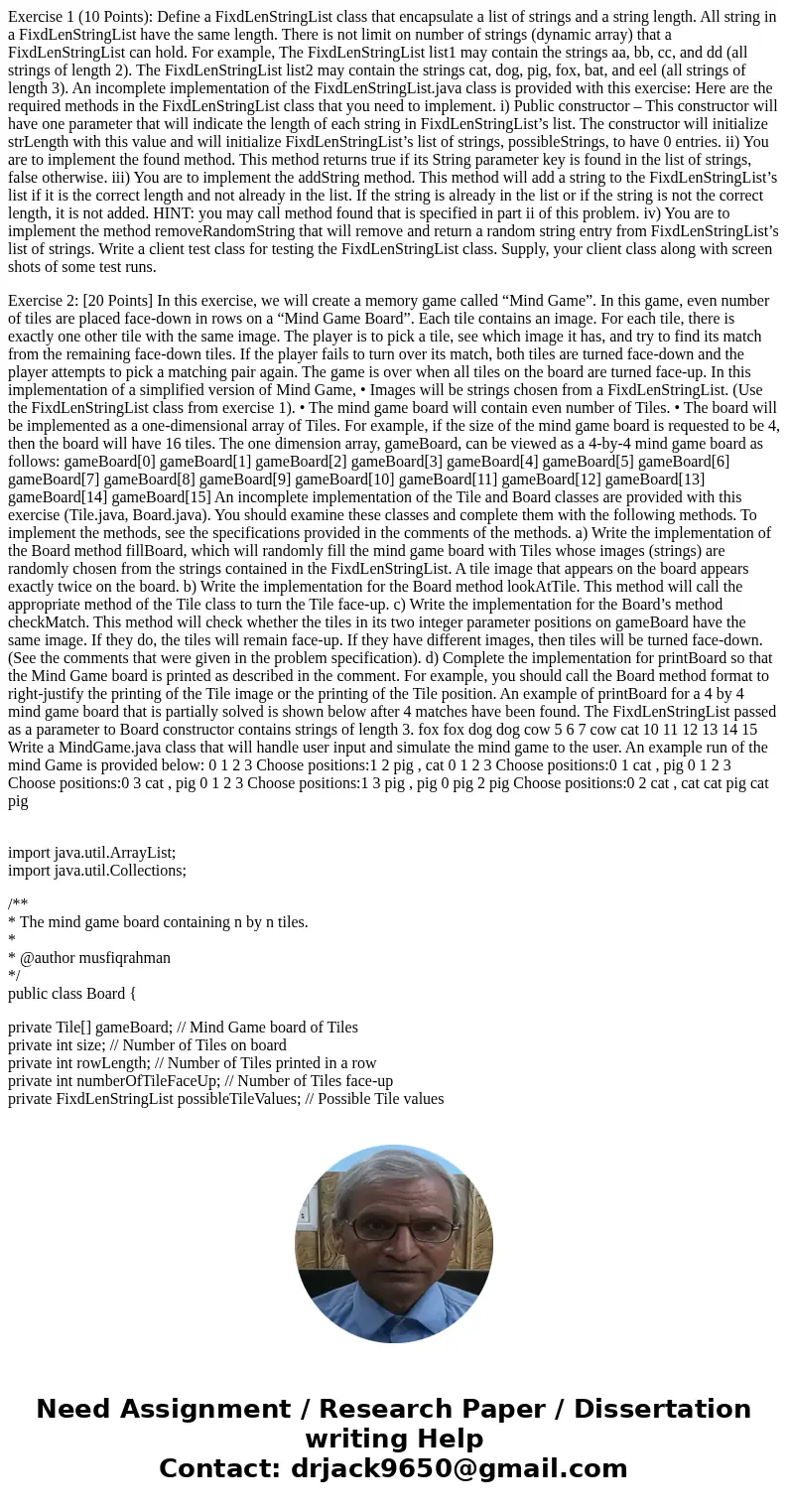Exercise 1 (10 Points): Define a FixdLenStringList class that encapsulate a list of strings and a string length. All string in a FixdLenStringList have the same Exercise 1 (10 Points): Define a FixdLenStringList class that encapsulate a list of strings and a string length. All string in a FixdLenStringList have the same