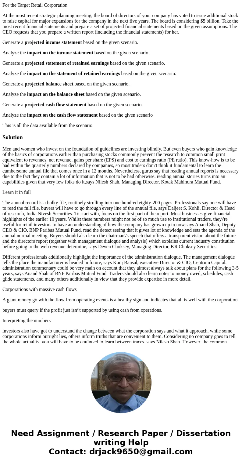 For the Target Retail Corporation At the most recent strategic planning meeting, the board of directors of your company has voted to issue additional stock to r For the Target Retail Corporation At the most recent strategic planning meeting, the board of directors of your company has voted to issue additional stock to r