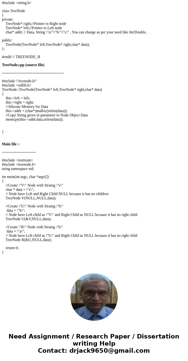 Give a pointer-based representation (C++ declaration) for a tree with the root r Except the constructor and its implementation, you do not need to include othe  Give a pointer-based representation (C++ declaration) for a tree with the root r Except the constructor and its implementation, you do not need to include othe
