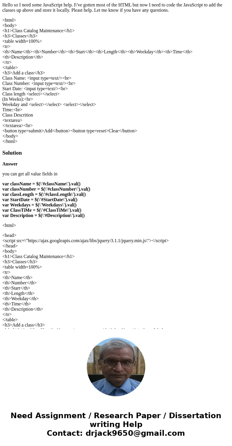 Hello so I need some JavaScript help. I\'ve gotten most of the HTML but now I need to code the JavaScript to add the classes up above and store it locally. Plea Hello so I need some JavaScript help. I\'ve gotten most of the HTML but now I need to code the JavaScript to add the classes up above and store it locally. Plea