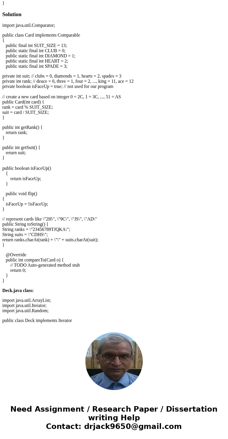 I have another assignment due for an advance java programming class that I do not understand how to do. I don\'t know how to implement the comparable interface  I have another assignment due for an advance java programming class that I do not understand how to do. I don\'t know how to implement the comparable interface
