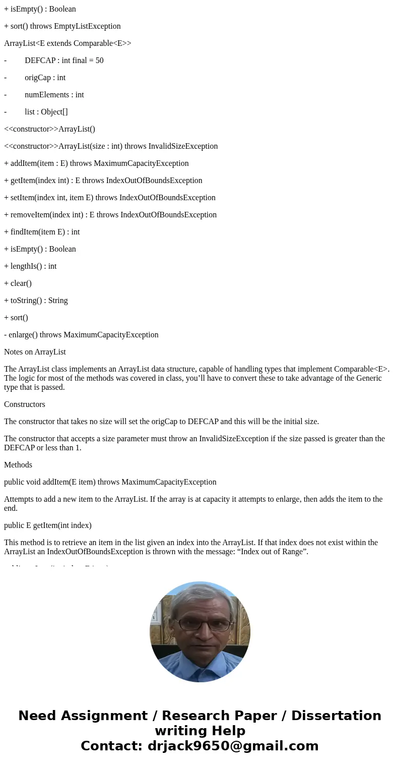 I just need help with these two classes the other files don\'t have to be modified but i will provide the uml for the array list and the linked list ListNode< I just need help with these two classes the other files don\'t have to be modified but i will provide the uml for the array list and the linked list ListNode<
