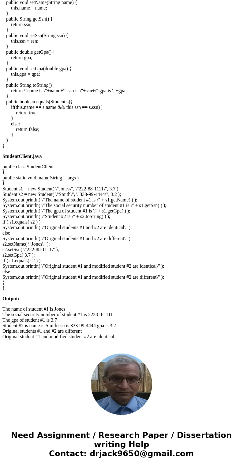 I need to write a class that encapsulates this program. It should supplement the constructor, accessors, and mutators. As well as methods like toString and equa I need to write a class that encapsulates this program. It should supplement the constructor, accessors, and mutators. As well as methods like toString and equa