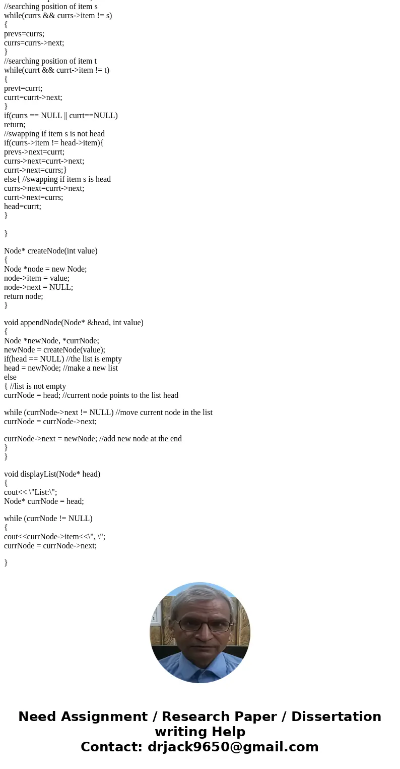 In div c++ // please with comments and check output thanks Q2. Swap two adjacent elements by adjusting only the links (and not the data) using singly linked lis In div c++ // please with comments and check output thanks Q2. Swap two adjacent elements by adjusting only the links (and not the data) using singly linked lis