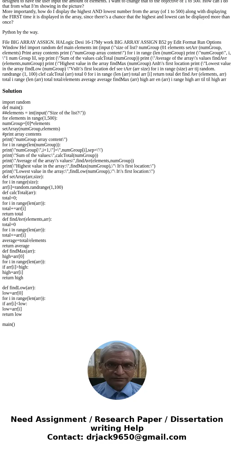 In this assignment, I am to make an array that is ranging from 1 to 500 numbers. So far, from this class example, it is designed to have the user input the amou In this assignment, I am to make an array that is ranging from 1 to 500 numbers. So far, from this class example, it is designed to have the user input the amou