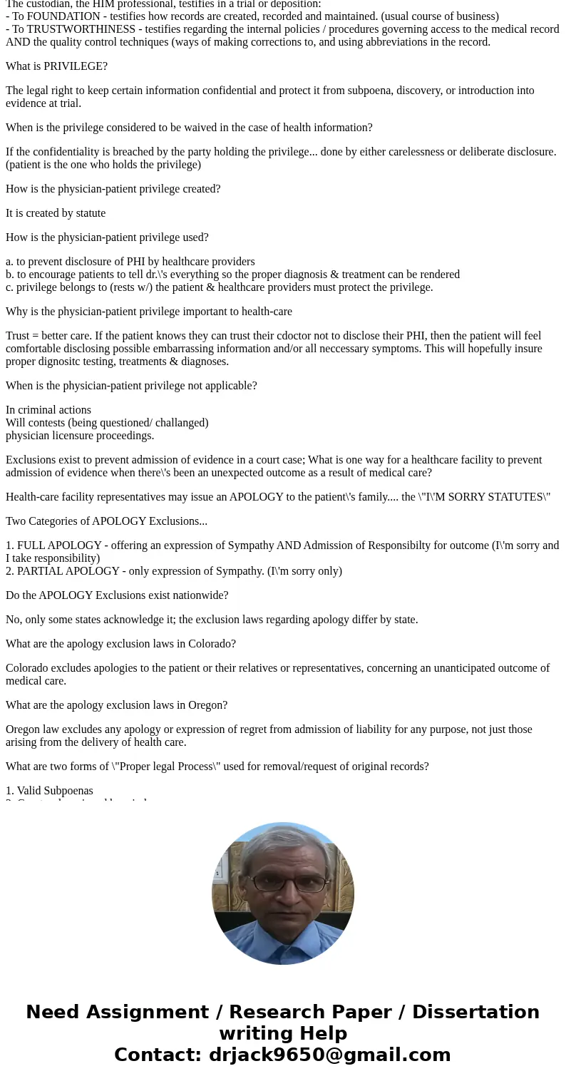 Is health information always admissible as evidence in court? Explain your answer and provide APA references.SolutionWhat is one of the most important non-clini Is health information always admissible as evidence in court? Explain your answer and provide APA references.SolutionWhat is one of the most important non-clini