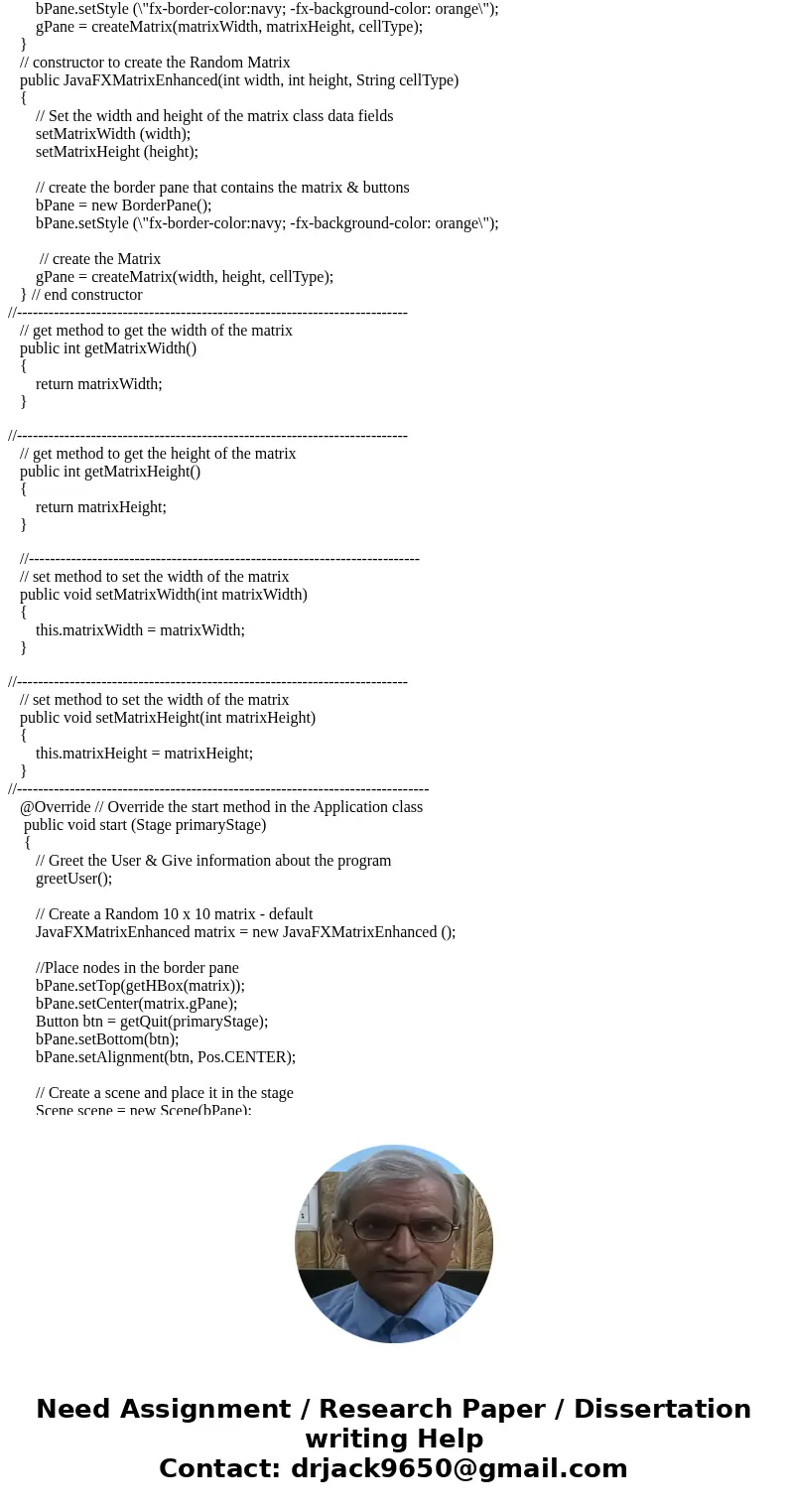 JAVA Assignment (using JavaFX): Overview: For this assignment, you will create a random (10x10) matrix of 1s and 0s as illustrated in the assignment example lin JAVA Assignment (using JavaFX): Overview: For this assignment, you will create a random (10x10) matrix of 1s and 0s as illustrated in the assignment example lin