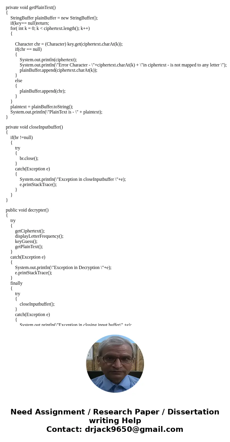 JAVA Information Security: Principles ad Practices. Write a program to help an analyst decrypt a simple substitution cipher. Your program should take the cipher JAVA Information Security: Principles ad Practices. Write a program to help an analyst decrypt a simple substitution cipher. Your program should take the cipher