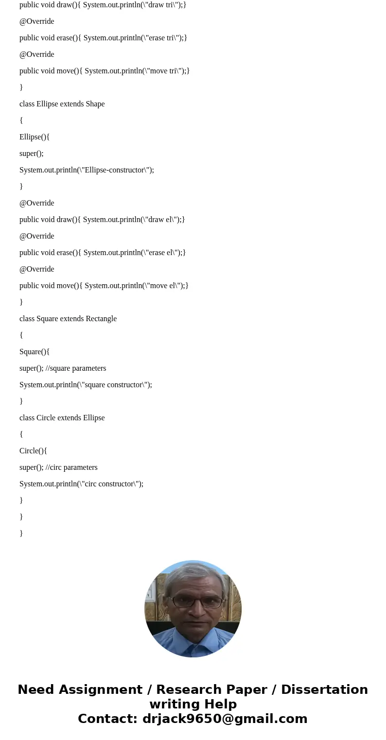JAVA Problem: Develop the ‘Shape’ application such that:\