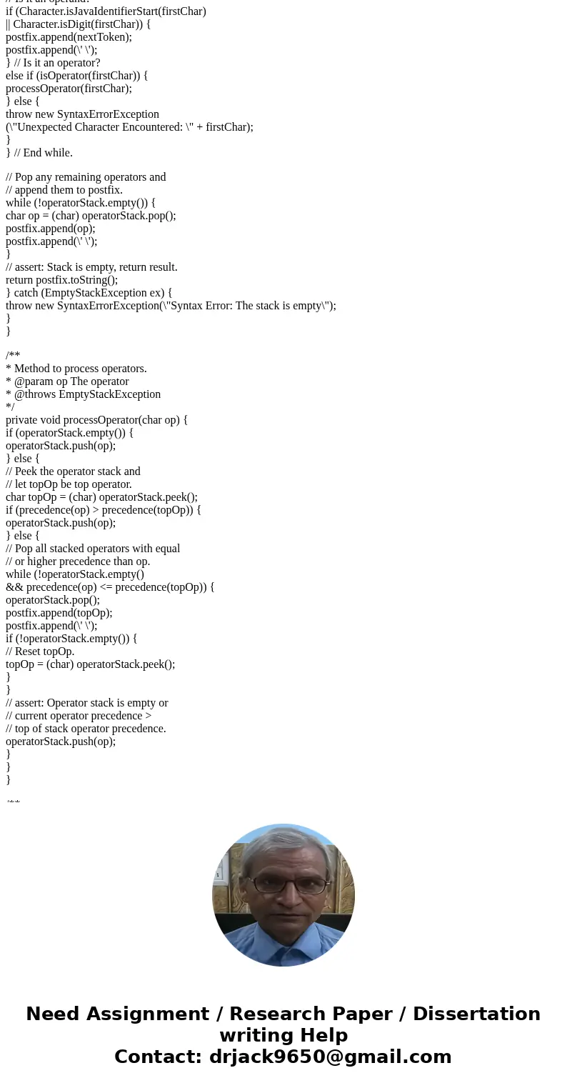 (Java) Provide a complete implementation of class LinkedStack and test it (main method) on the InfixToPostfix applcation (listed below). package linkedstack; im (Java) Provide a complete implementation of class LinkedStack and test it (main method) on the InfixToPostfix applcation (listed below). package linkedstack; im