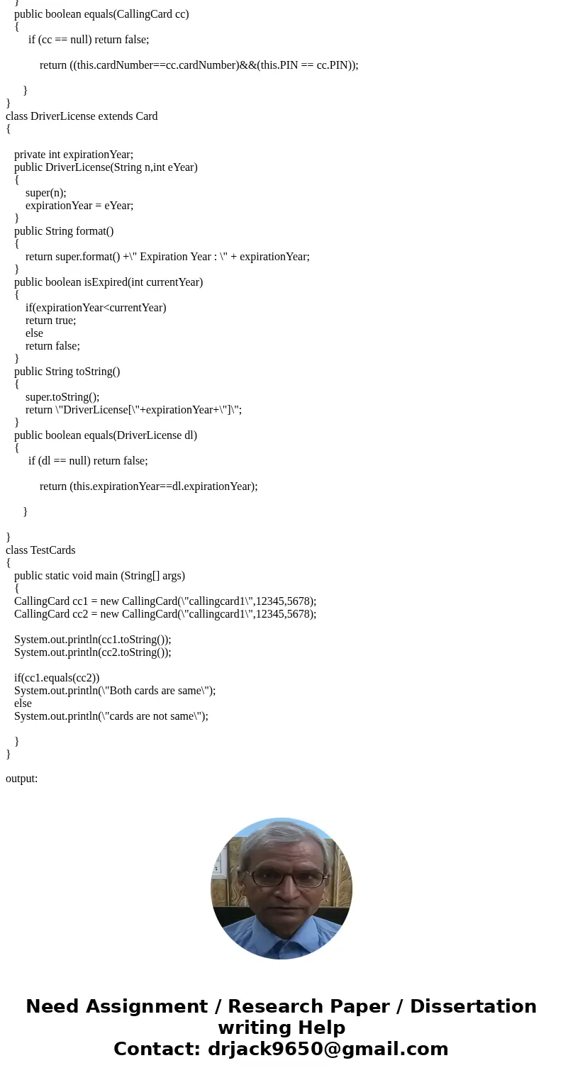 Lab 1 Inheritance Instructions: Code the classes in your IDE and submit the va files through the Lab 1 submission link. l. Consider using the following card cl  Lab 1 Inheritance Instructions: Code the classes in your IDE and submit the va files through the Lab 1 submission link. l. Consider using the following card cl