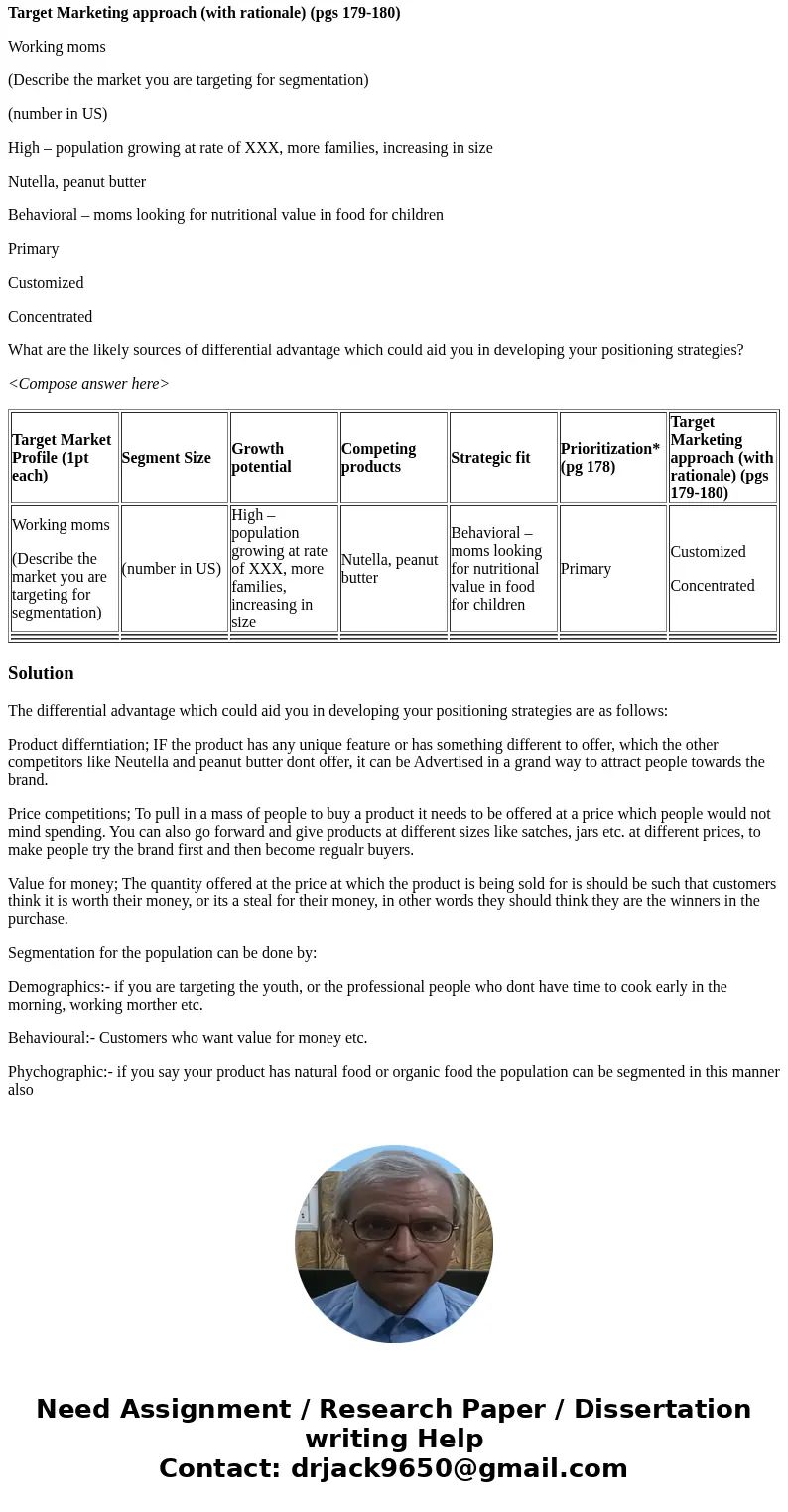Marketing Plan: Identifying Target Markets Resources: Project Scope, VegemiteWebsite ( visit the Website : http://www.vegemite.com.au) Complete the Marketing Pl Marketing Plan: Identifying Target Markets Resources: Project Scope, VegemiteWebsite ( visit the Website : http://www.vegemite.com.au) Complete the Marketing Pl